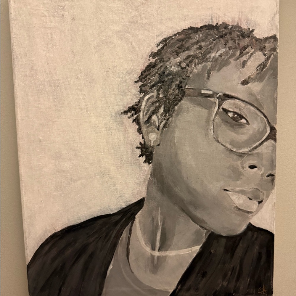 “Monochrome Portrait”, Acrylic on Canvas, 16x 20inches